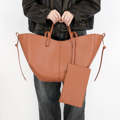 Sac cabas femme en PU pour l'été Marron-Gris-Noir-ShopGET® 