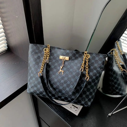 Sac cabas femme summer time Blanc-Noir-Jaune-Marron-ShopGET® 