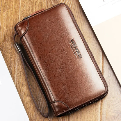 Pochette homme cuir brillant Noir / 21cm5cm12cm-Marron / 21cm5cm12cm-ShopGET® 