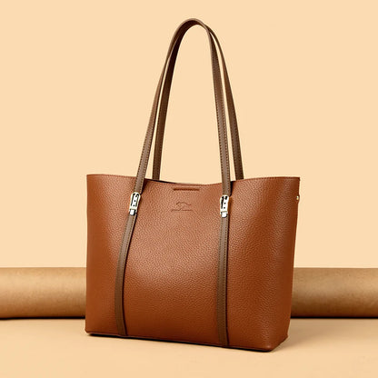 Sac cabas noir été cuir brillant Kaki-Gris-Apricot-Noir-Marron A-Marron B-ShopGET® 