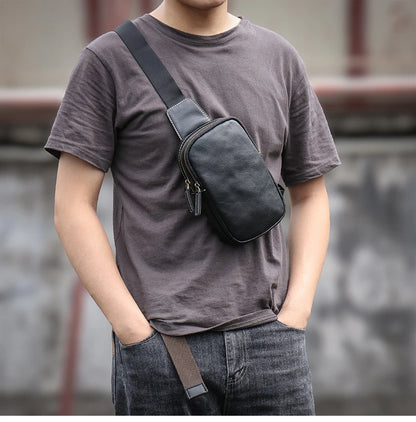 Petit sac banane  cuir peau de vache homme - ShopGET®