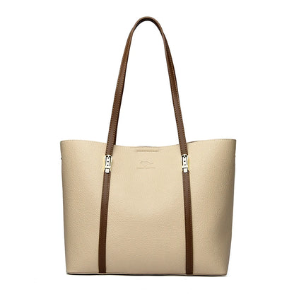 Sac cabas noir été cuir brillant Kaki-Gris-Apricot-Noir-Marron A-Marron B-ShopGET® 