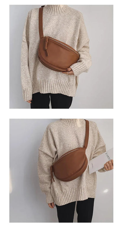 Sac banane en cuir camel