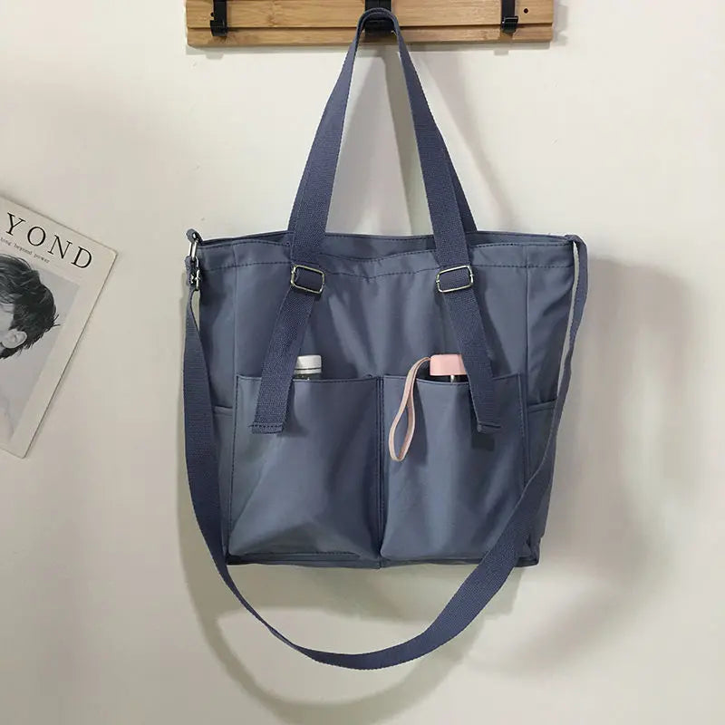 sac cabas tissu Oxford Beige A-Vert A-Bleu A-Beige B-Noir A-Bleu B-Noir B-Vert B-ShopGET® 