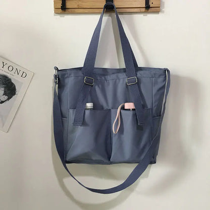 sac cabas tissu Oxford Beige A-Vert A-Bleu A-Beige B-Noir A-Bleu B-Noir B-Vert B-ShopGET® 