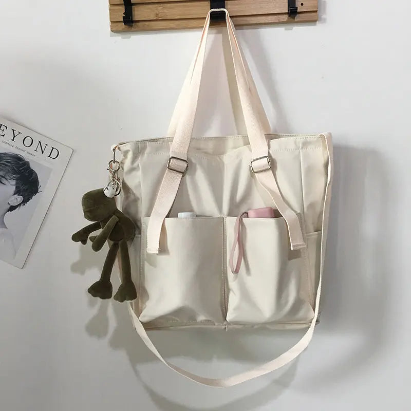 sac cabas tissu Oxford Beige A-Vert A-Bleu A-Beige B-Noir A-Bleu B-Noir B-Vert B-ShopGET® 