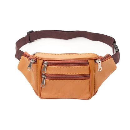 Sac banane en cuir doré jaune