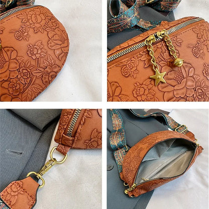 Sac banane en cuir noir femme
