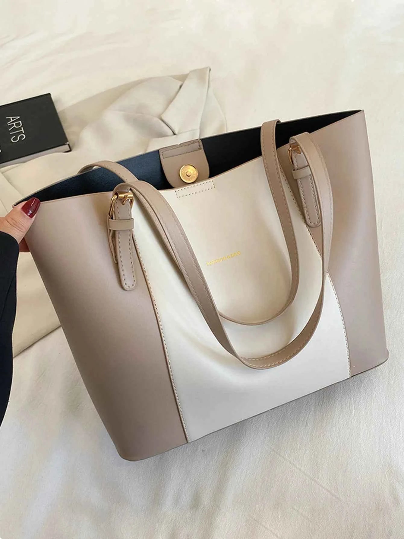 Sac cabas femme original de qualité premium Blanc / L-Marron / L-Noir / L-Kaki / L-ShopGET® 