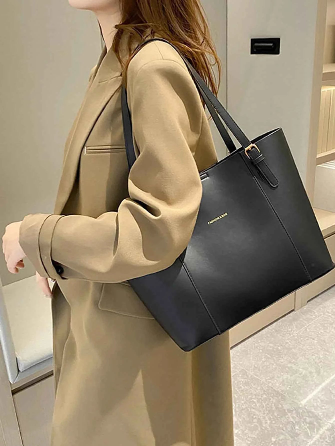 Sac cabas femme original de qualité premium Blanc / L-Marron / L-Noir / L-Kaki / L-ShopGET® 