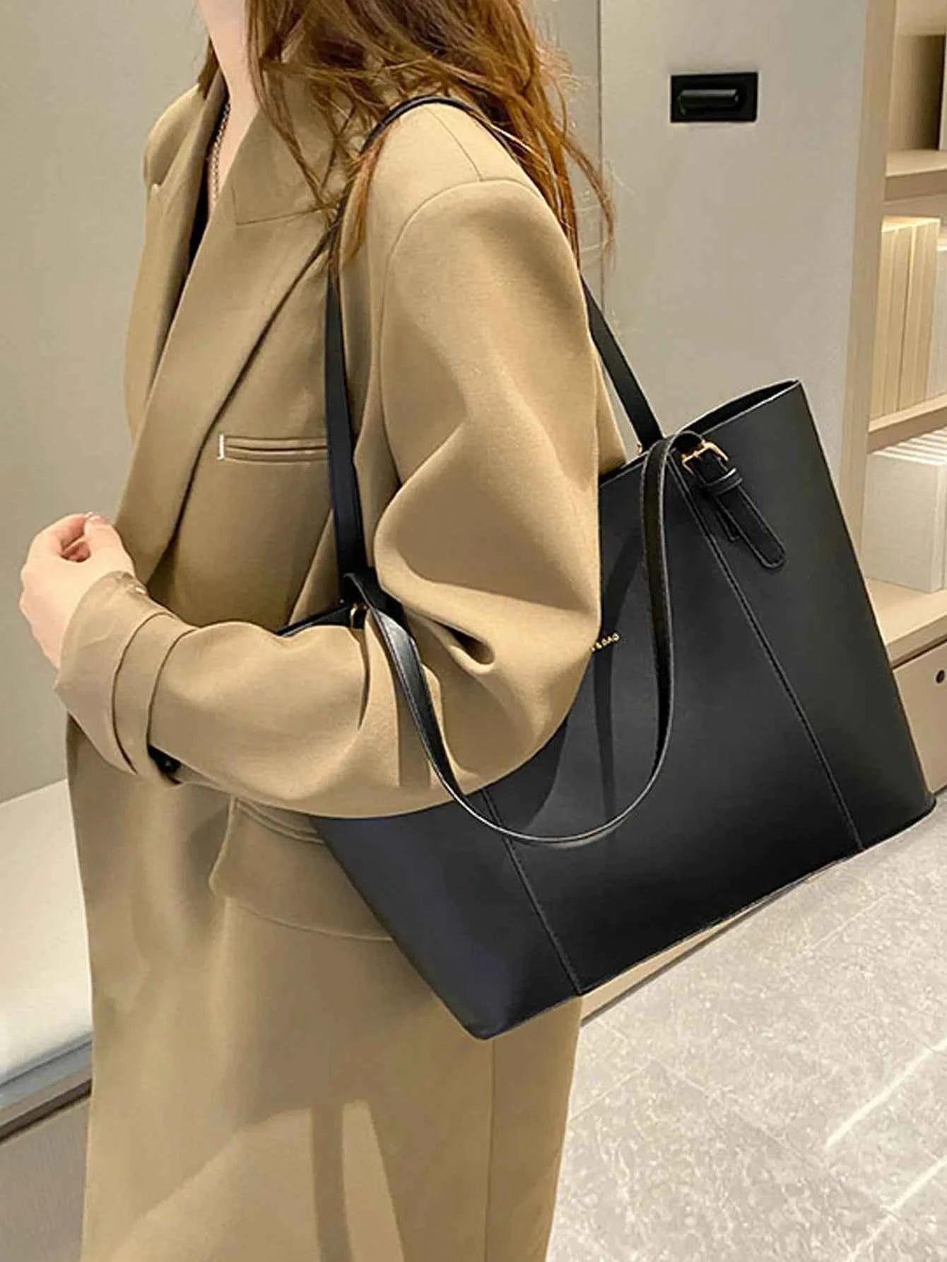 Sac cabas femme original de qualité premium Blanc / L-Marron / L-Noir / L-Kaki / L-ShopGET® 