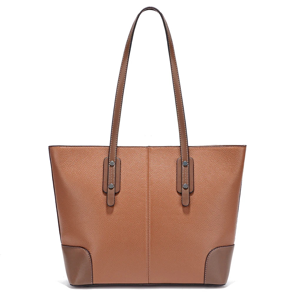 Sac cabas noir pour le travail - Elena Marron-Kaki-Gris-Bleu-Noir-ShopGET® 