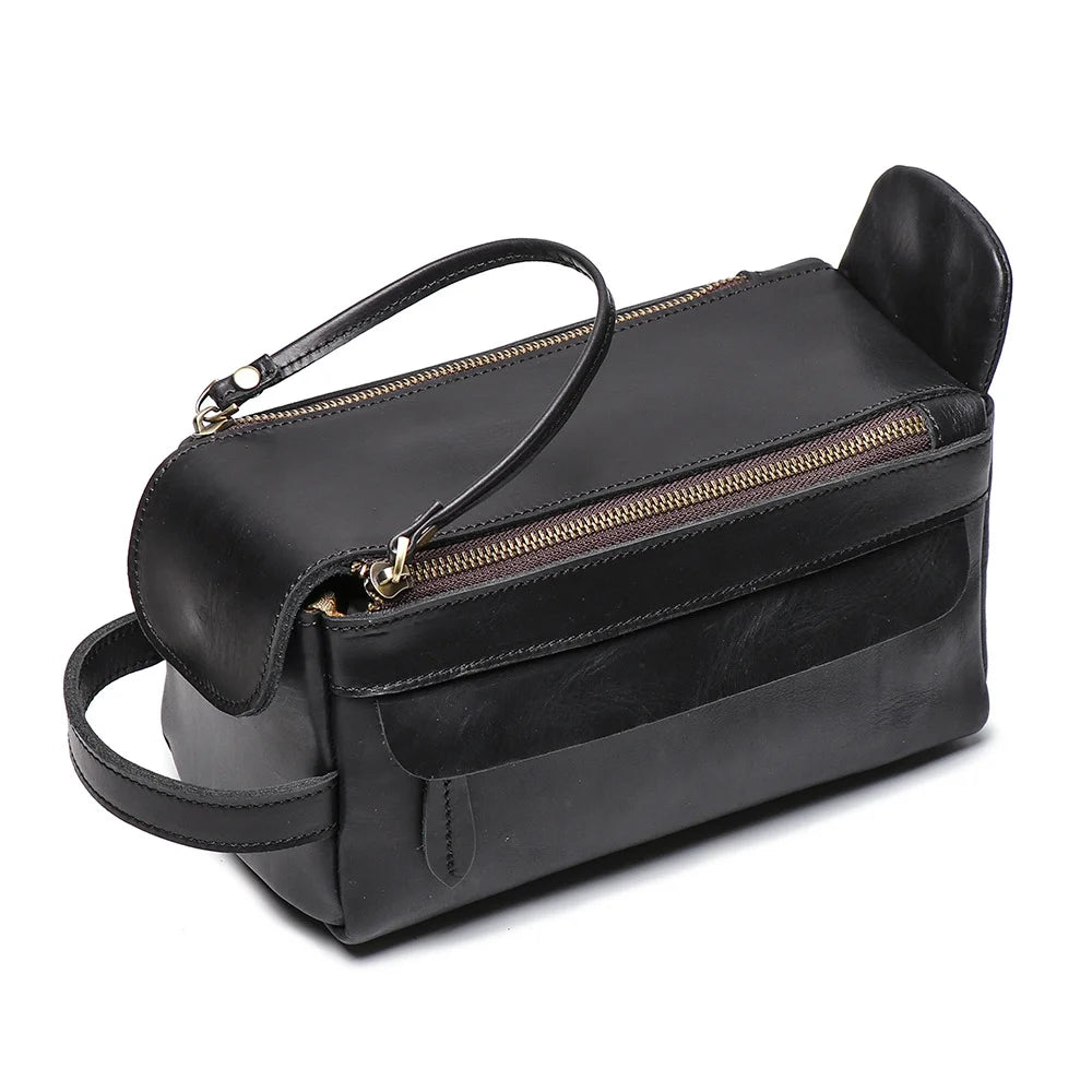 Trousse de toilette homme solide en cuir - ShopGET®
