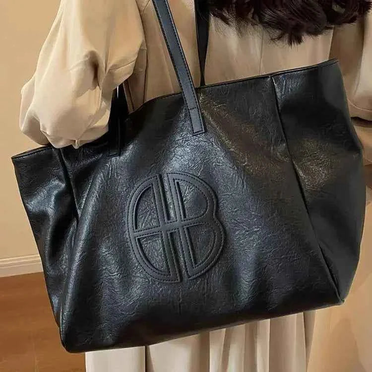 Gros sac cabas femme Marron-Noir-ShopGET® 