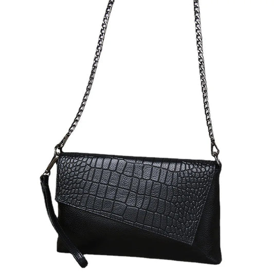 Pochette femme sac en cuir Rouge-Pourpre-Noir-ShopGET® 