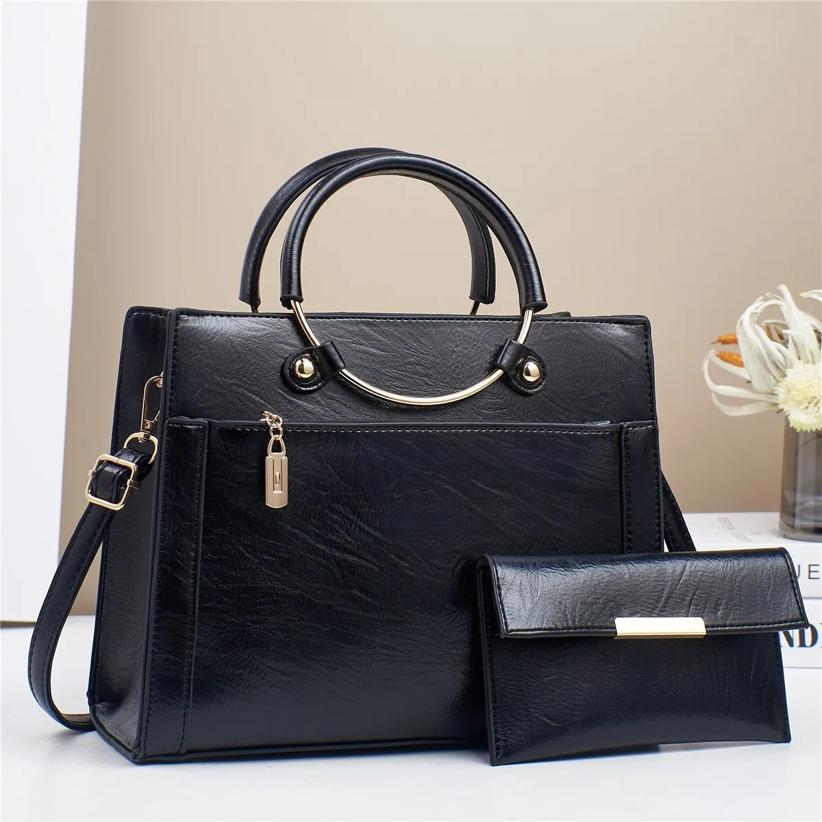 Sac cabas en cuir souple camel-Bleu-Vert-Noir-Rouge-Kaki-Rose-ShopGET® 