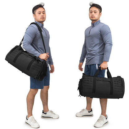 Sac weekend homme tactique Marron-Vert-Noir-ShopGET® 