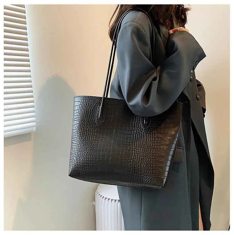 Sac cabas femme noir en cuir sans accessoires Noir / 30x32x8cm-Marron / 30x32x8cm-ShopGET® 