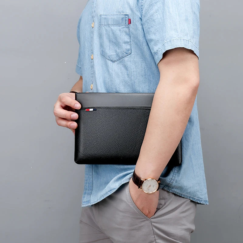 Pochette homme premium Noir / 26cmX16cmX2cm-Marron / 26cmX16cmX2cm-ShopGET® 