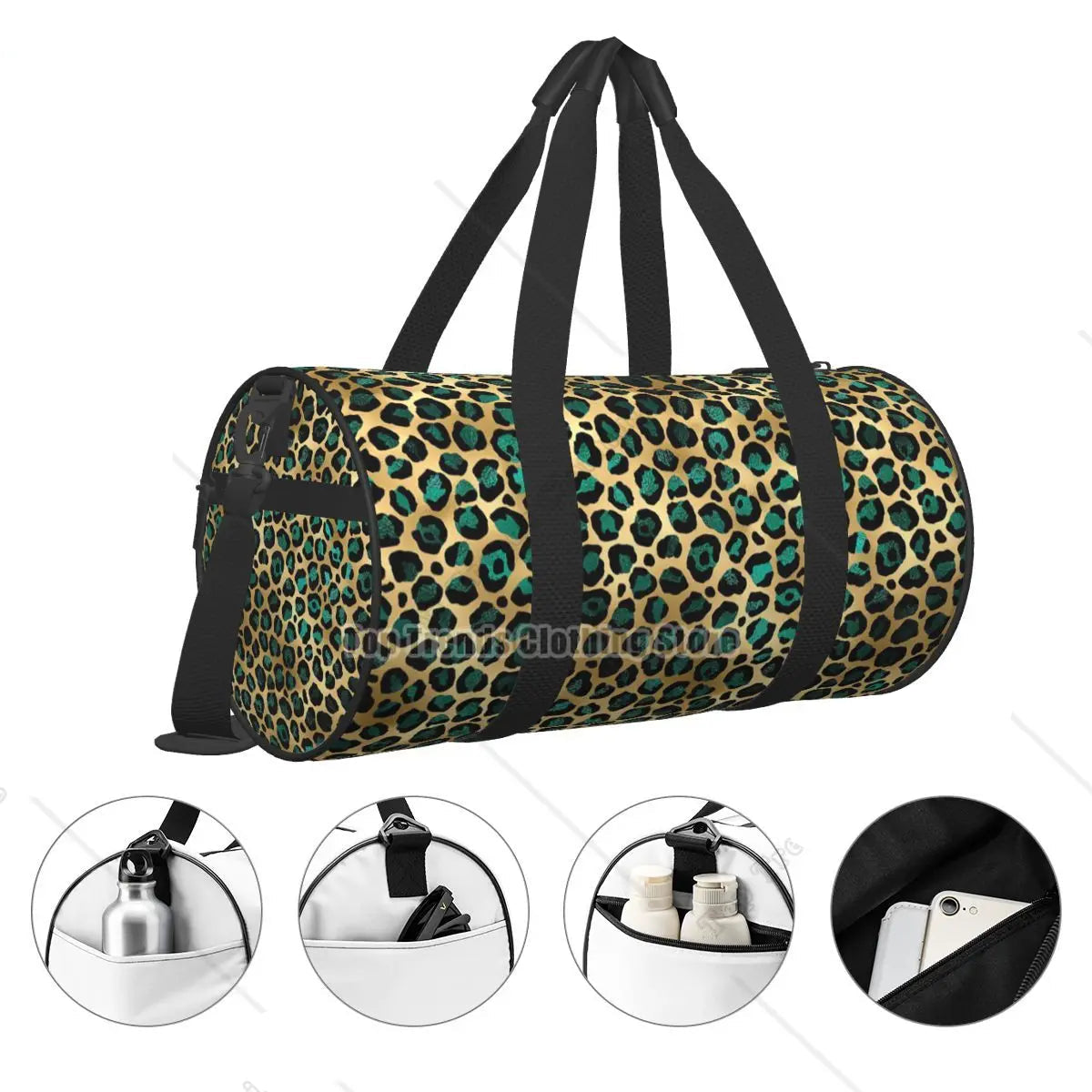 Sac polochon zebra léopard Léopard 45 x 23 cm-ShopGET® 
