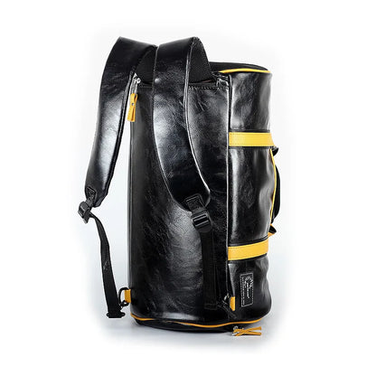 Sac polochon vintage de luxe Noir Jaune-Noir-Vert A-Vert B-ShopGET® 