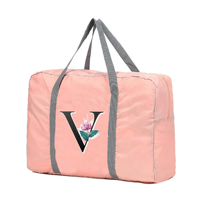 Sac weekend femme lettre prénom de S à Z Rose-S-W-V-U-T-Z-Y-X-ShopGET® 