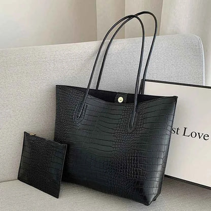 Sac cabas femme noir en cuir sans accessoires Noir / 30x32x8cm-Marron / 30x32x8cm-ShopGET® 