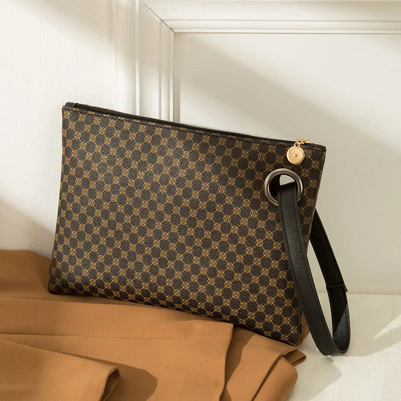 Pochette cuir femme Marron-Rose-Noir-ShopGET® 
