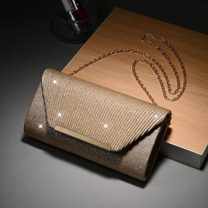 Pochette femme cérémonie Dorée-Noir-Argent-ShopGET® 