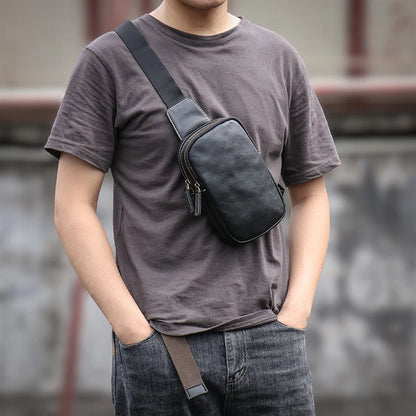 Petit sac banane  cuir peau de vache homme - ShopGET®