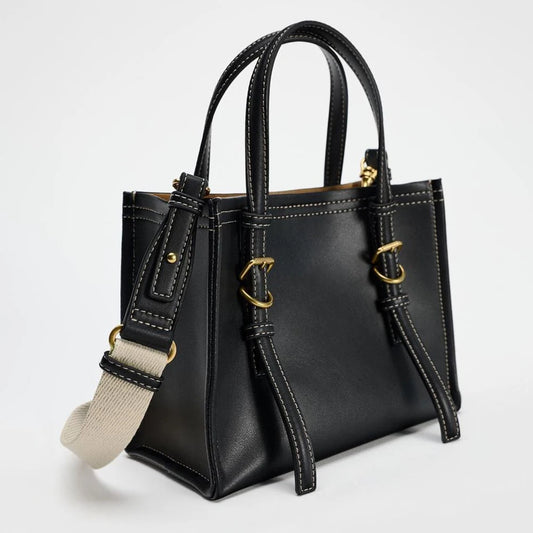 Grand sac cabas en cuir noir Noir / OFFERTE-Beige / OFFERTE-Marron / OFFERTE-ShopGET® 